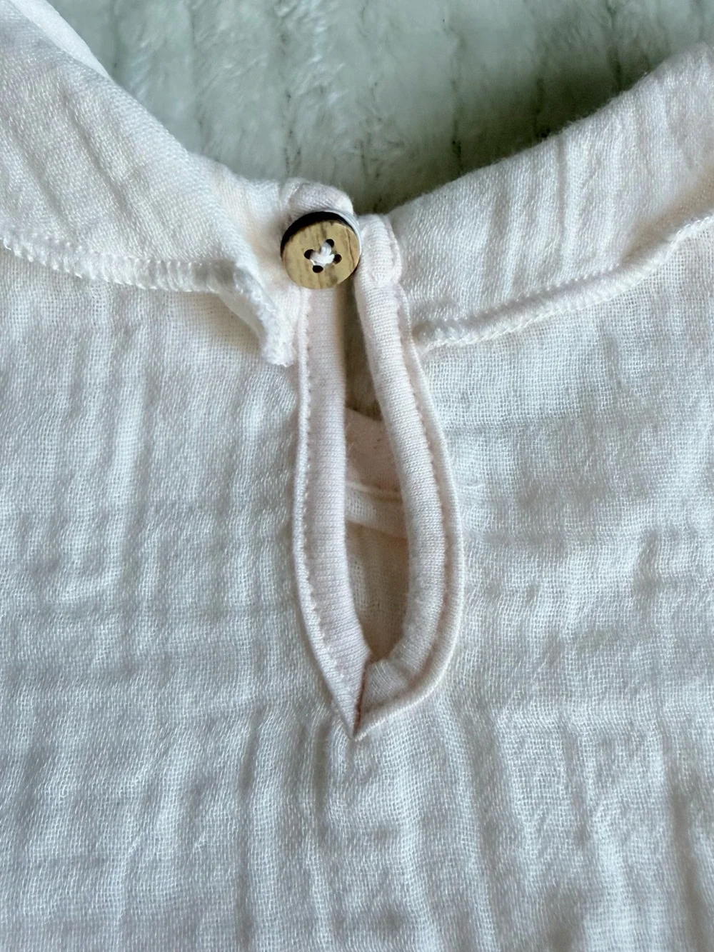Burt's Bees Baby Pale Pink Peter Pan Collar Romper